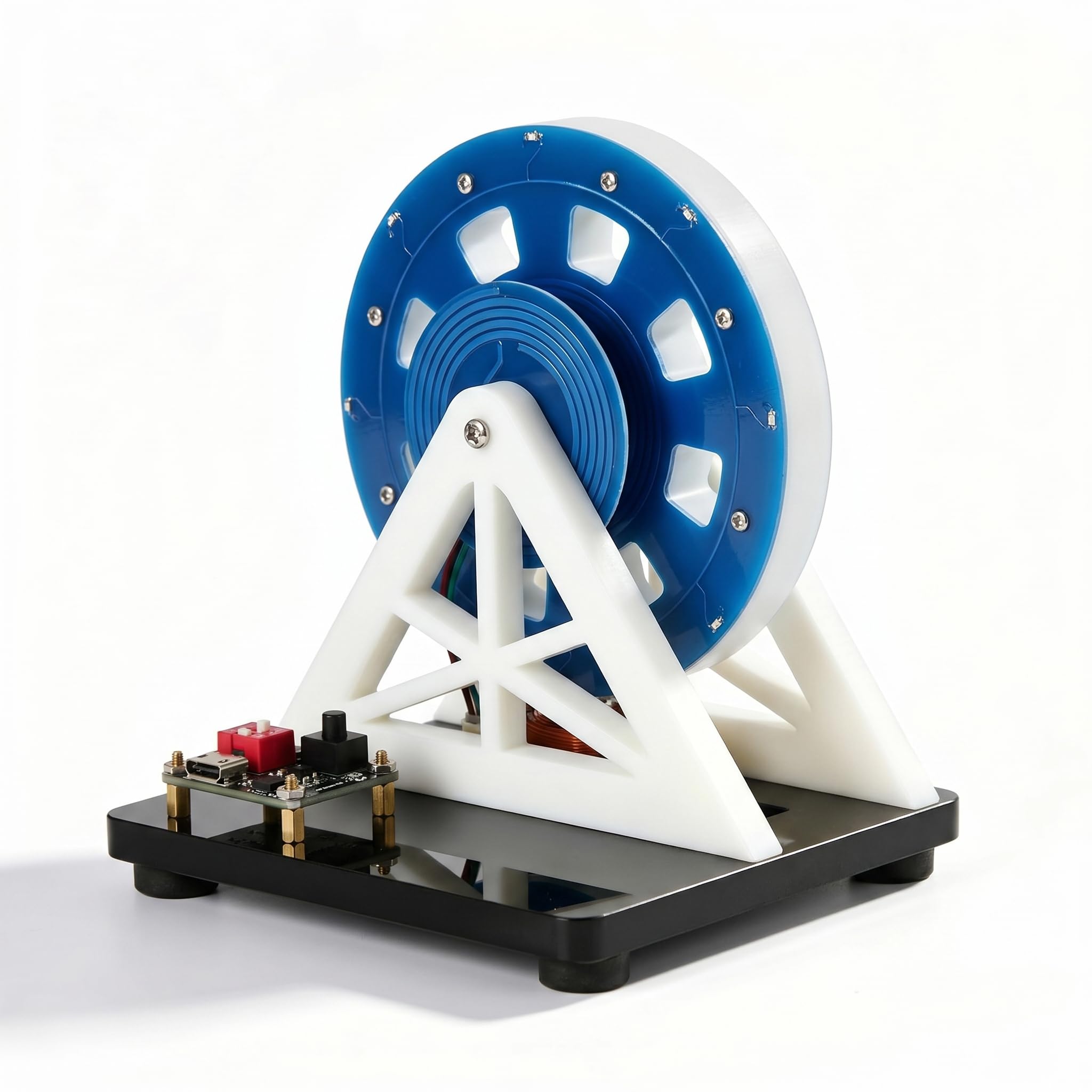 Modelo de Motor sin escobillas (brushless) con Bobina, Material didáctico para experimentos científicos, diseño con Rotor LED Alimentado por USB-C, Funcionamiento Interactivo a 1000-1500 RPM