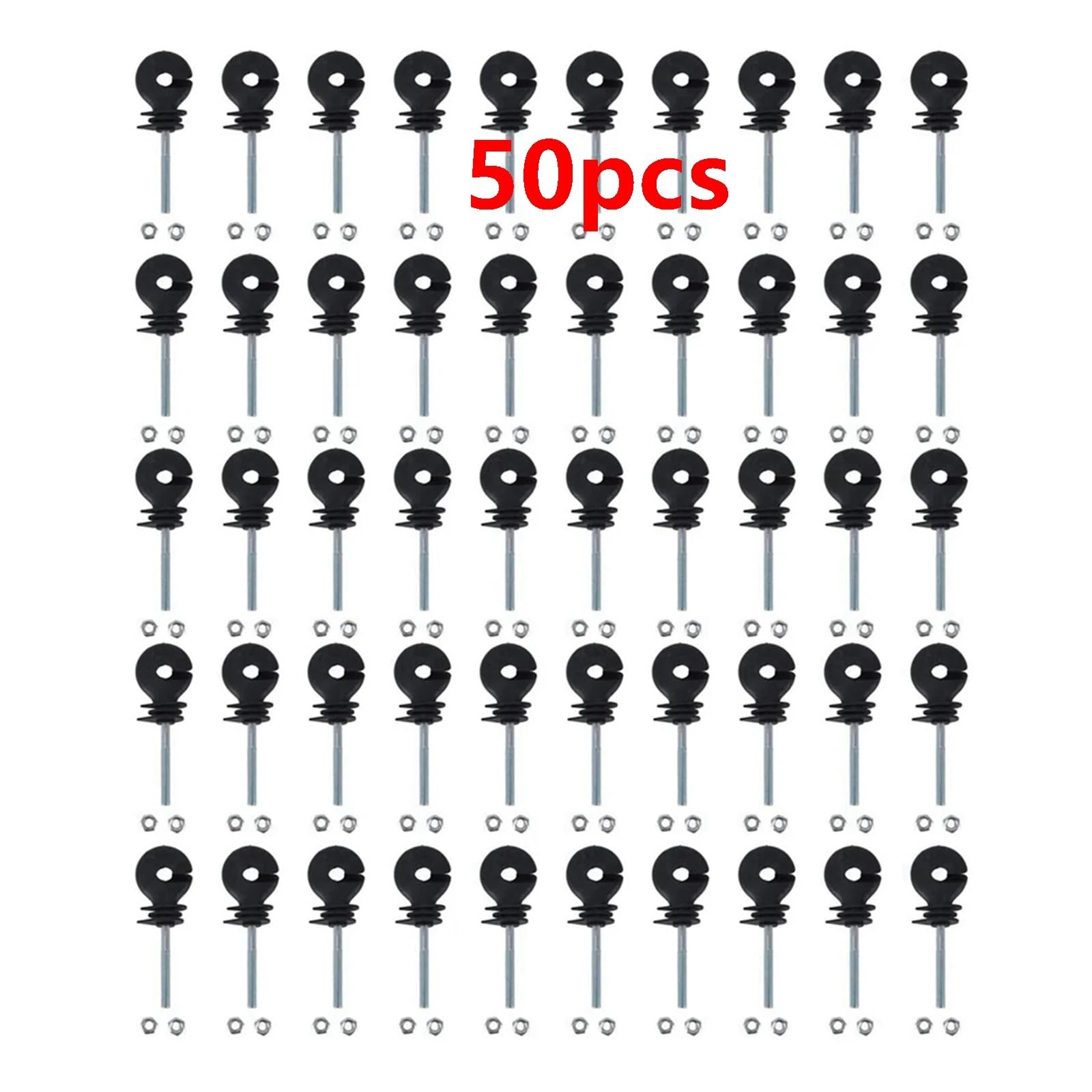 Isolatori per Recinto Elettrico 50 Pezzi di isolatori a Dado Piatto, isolatori for recinzioni elettriche, isolatori a Spirale for recinzioni elettriche filettati for Bestiame