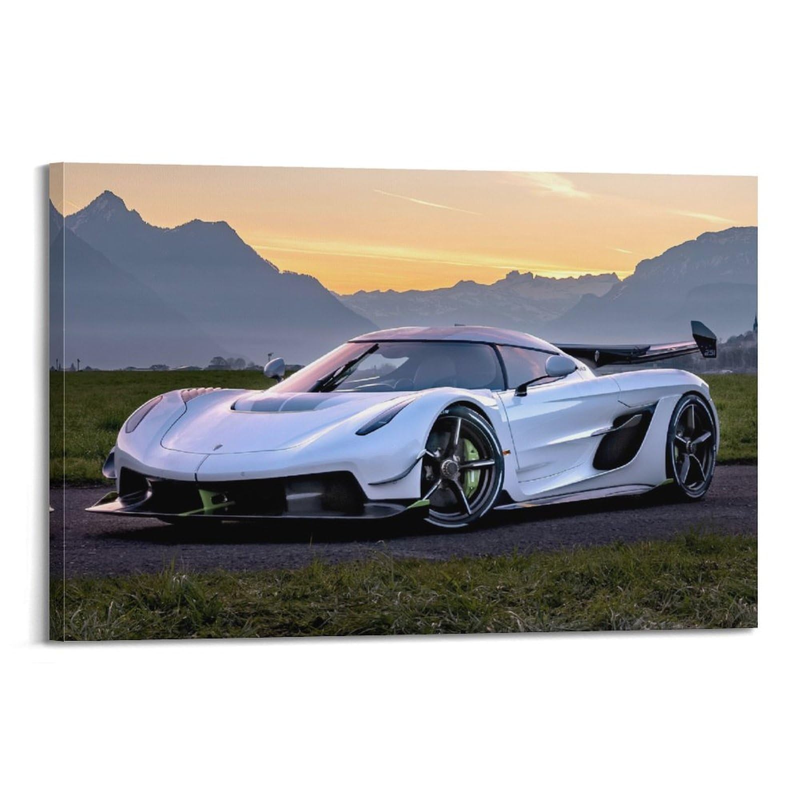 Kaipa Frame-Style Supercar Poster For Koenigsegg Jesko Hyper Car Poster Decorative Painting Canvas Wall Posters And Art Picture Print Modern Family Bedroom Decor Posters 24X36inch(60X90cm)