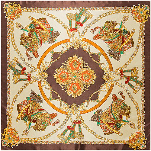 YOUR SMILE Silk Like Scarf Women's Fashion Pattern Large Square Satin Headscarf Headdress