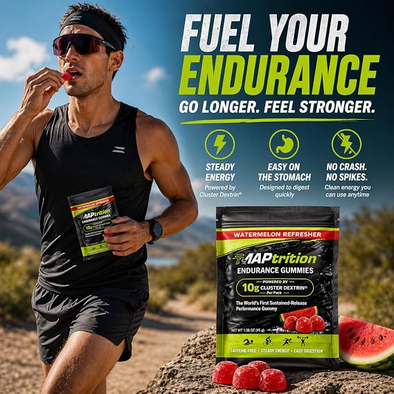 Endurance Gummies 10g Cluster Dextrin Sustained-Release Energy Chews | No Caffeine, No Crash | for Runners, Cyclists & Hybrid Athletes | 3 Pack