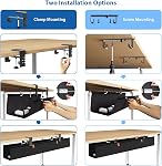 Zilink No Bac de gestion des câbles sous bureau 30" Organisateur de cordons pour le bureau de fixation de table / vis Gestion de câble Étanches Hideuses de cordon de tissu imperméables pour bureau, Maison