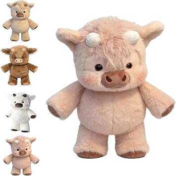 Running Cow Plush, 17.7IN Stress Relief Running Stuffed Animal, 2026 New Stuffed Animal Plush, Soft And Cuddly Farm Animals Doll for Office Bedroom Home Nursery