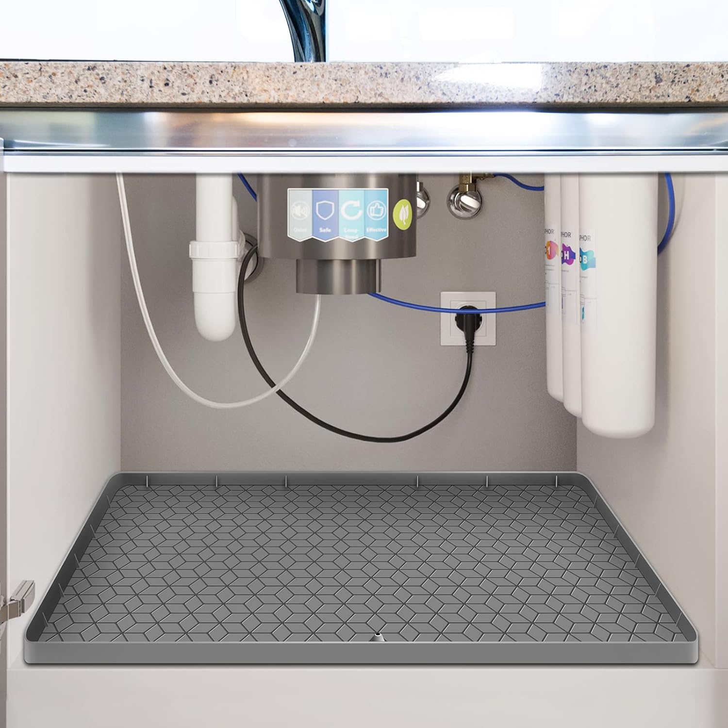 Under Sink Mat, 34"*22"*0.67" Under Sink Mats for Kitchen