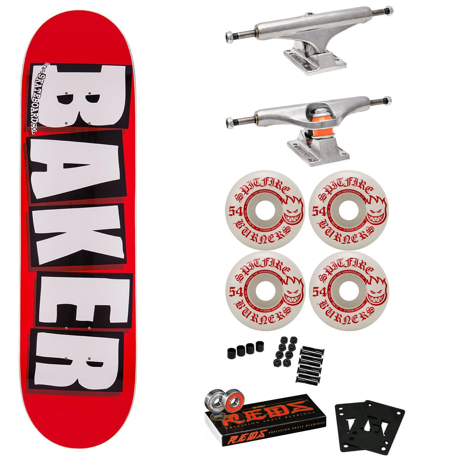 Amazon.com : Baker Skateboard Complete Logo Red/White 7.56