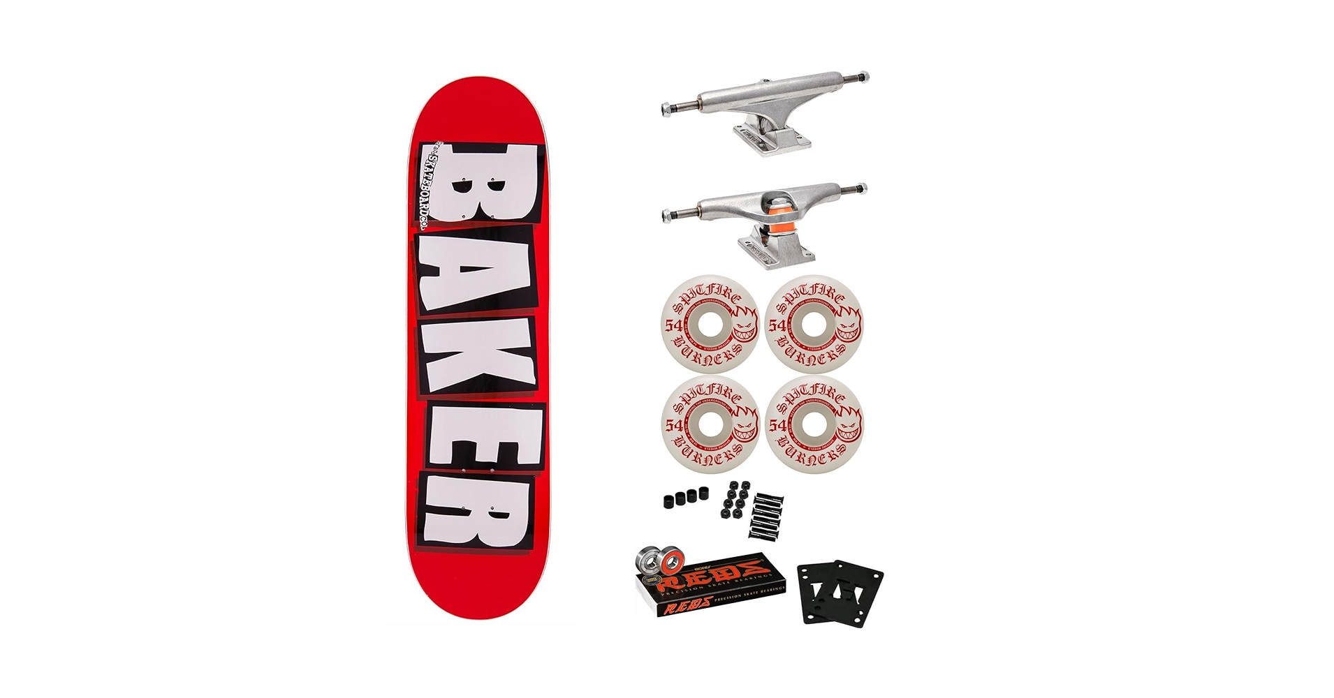 Amazon.com : Baker Skateboard Complete Logo Red/White 7.56