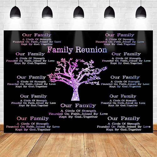 BJZSMT189 - Telón de fondo de reunión familiar de estilo morado para decoración de reunión familiar, decoración de reunión familiar, suministros de