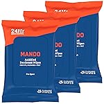 Mando Deodorant Wipes - 24 Hour Odor Control - Aluminum Free, Baking Soda Free, Skin Safe (15 Count (Pack of 3)