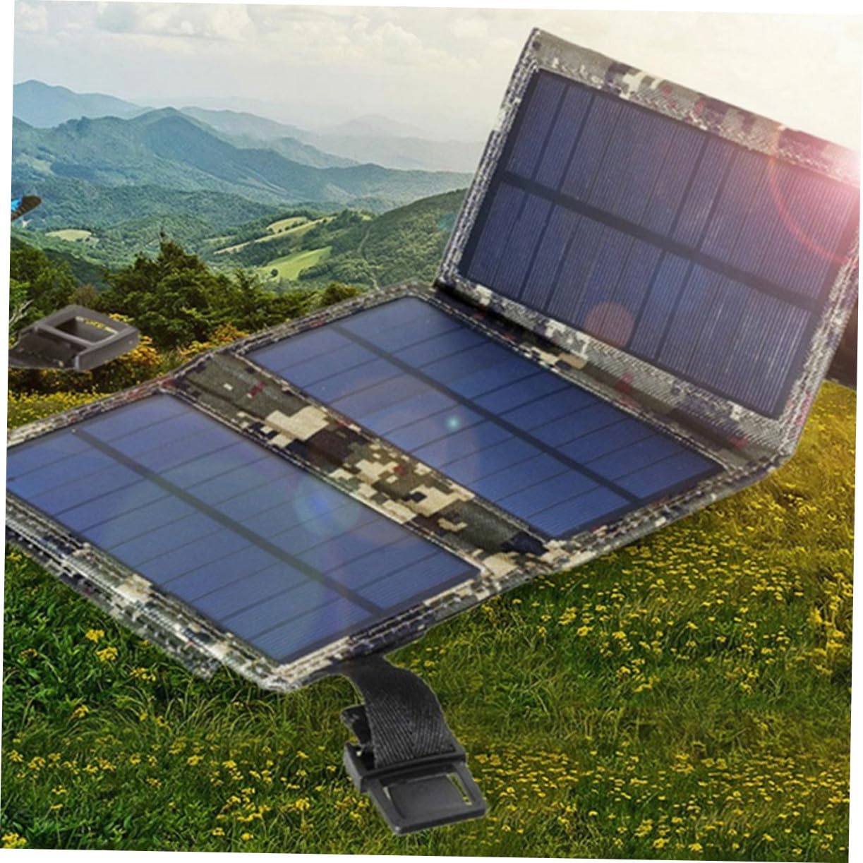 Veemoon Cargador De Panel De Células Solares Portátil para Teléfono Móvil y Batería Externa, Función USB De 10w 5v, Plegable y Resistente Al Agua, Adecuado para Uso Outdoor y Camping