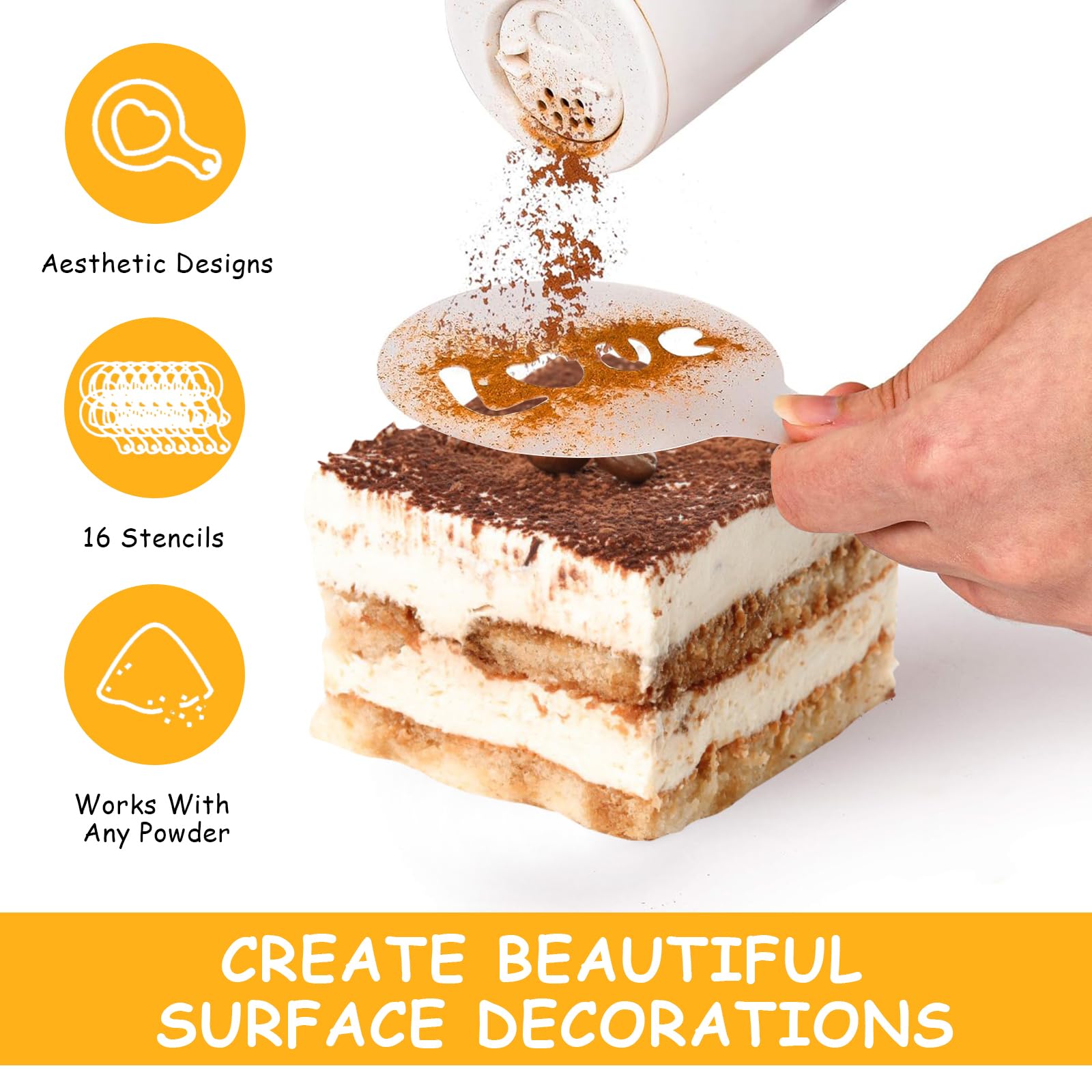 Set di 8 anelli da dessert e fedi nuziali, in acciaio inox, diametro 7,5 cm, con coperchio, base e stencil, forma rotonda per tortine