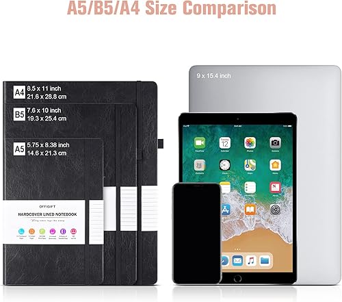 Miniatura 5 de Cuaderno de diario con forro cuaderno grande A5 con rayas universitarias 314 páginas numeradas con calcomanías de índice papel grueso de 353ozm