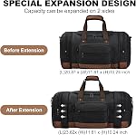 Litvyak Duffle Sac pour Voyage, Toile Voyage Sacs à Duffel Nuit Week-end Gym Transport sur sac à bagages pour les hommes & Femmes (Noir, 50L)