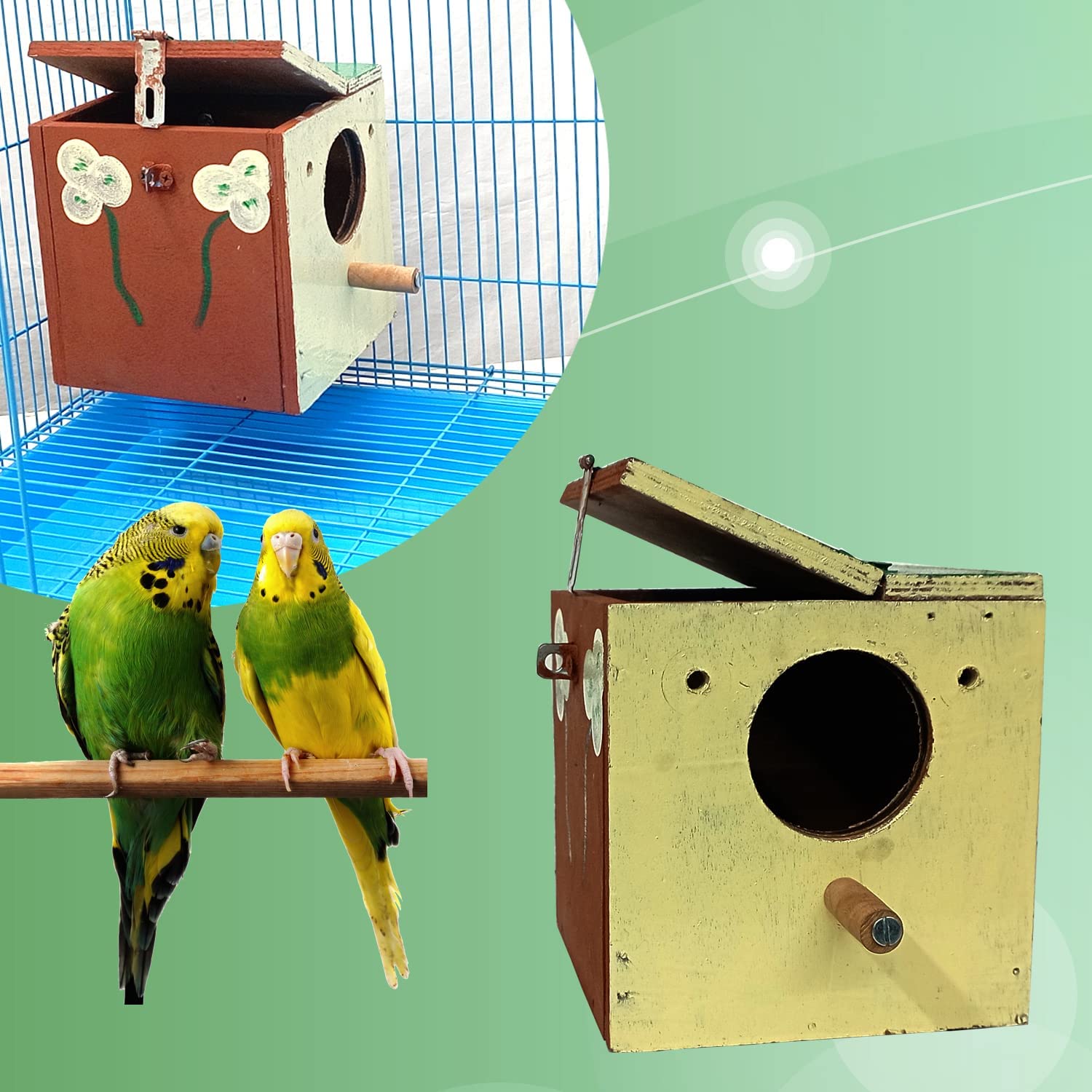 Jainsons Pet Products Bird House Breeding Box Wooden Nest for Small Birds Budgie, Box Size 6x6x6 Inches (2PCS) (B08ZJLQX4V) Amazon Price History, Amazon Price Tracker