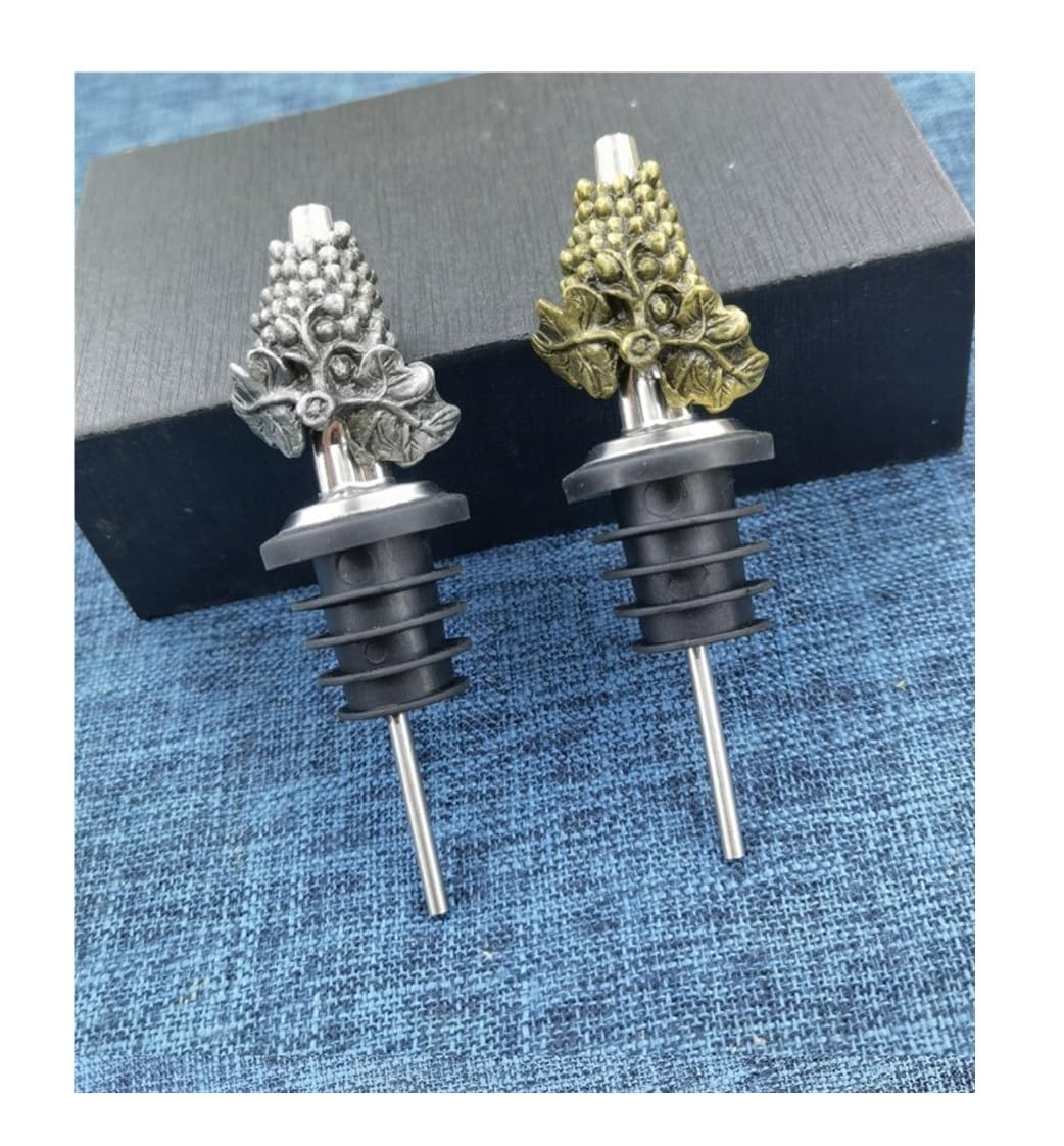 Verseur pour Bouteilles De Vin 2pcs Vintage Métal Bouteille De Vin Champagne Verseur Bouchon Raisin en Forme Bouchons Outils pour Vin