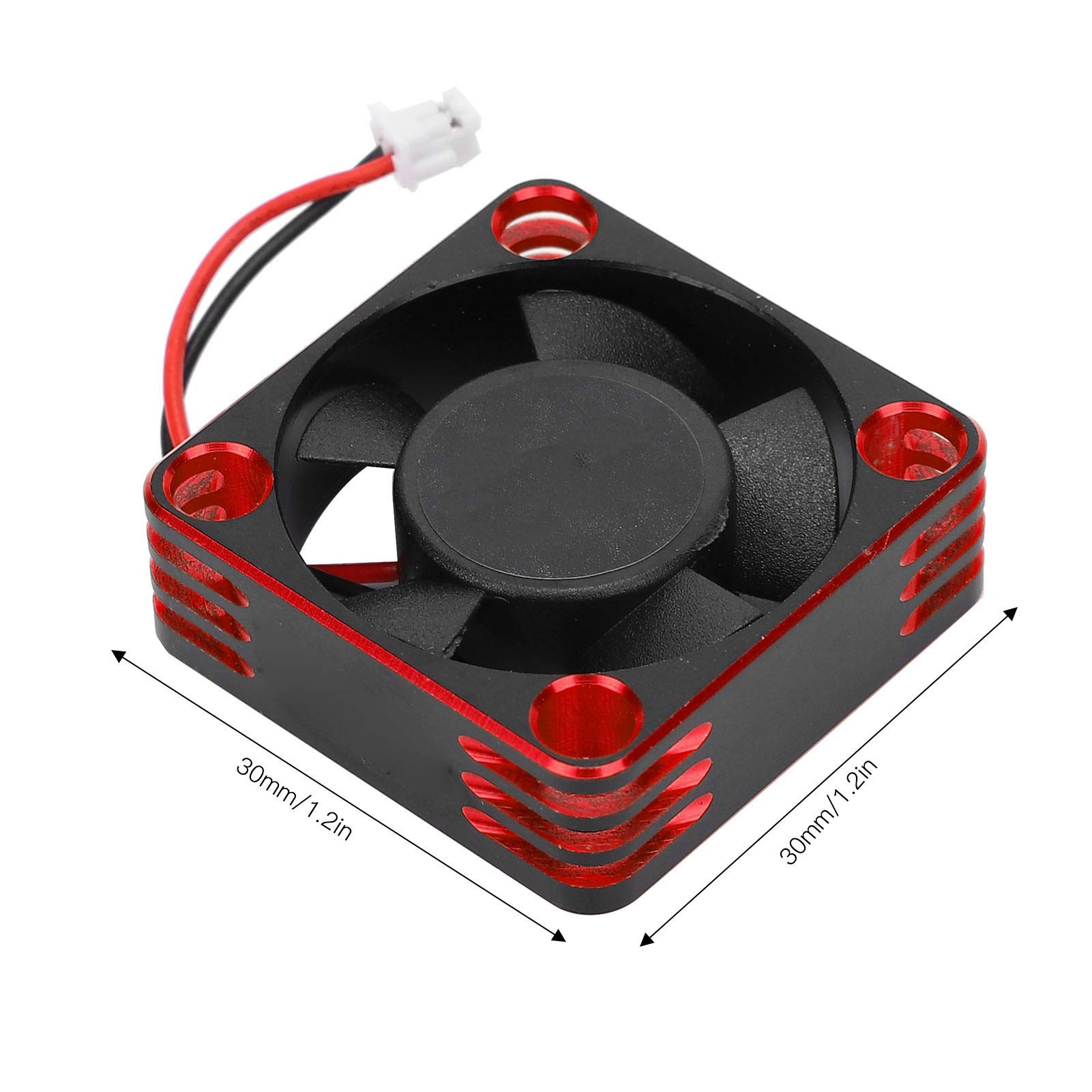Electric Motor Cooling Fan, Heat Dissipation Effect RC Cooling Fan Quick Connection Cooling Fan for 1/10 1/12 1/8 RC ESC Car (Black Red)