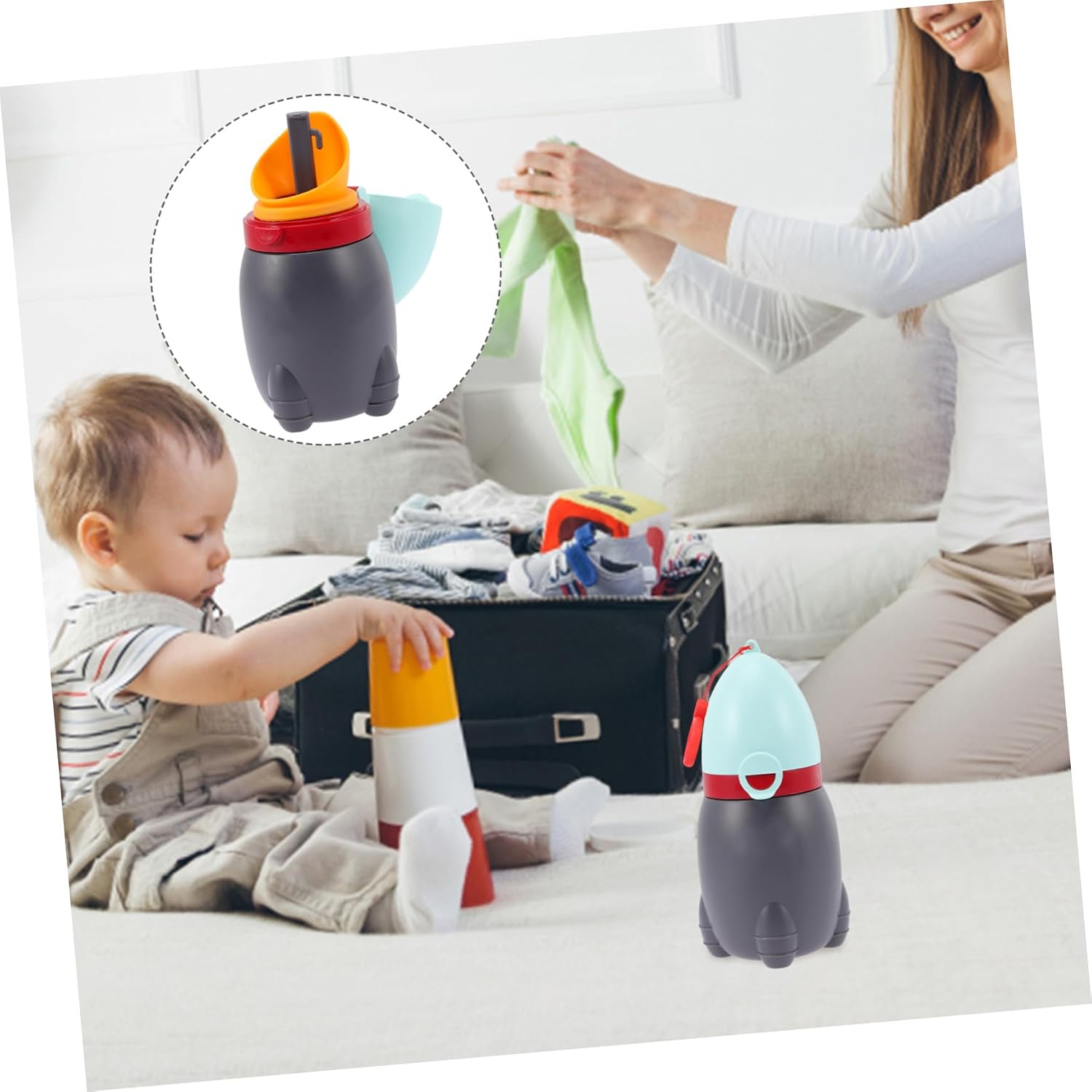 Portable Urinal Potty for Boys and Leakproof Travel Emergency Toilet Cup Lightweight Potty for Car Camping Beach and Home Use Quiet Design with Construction