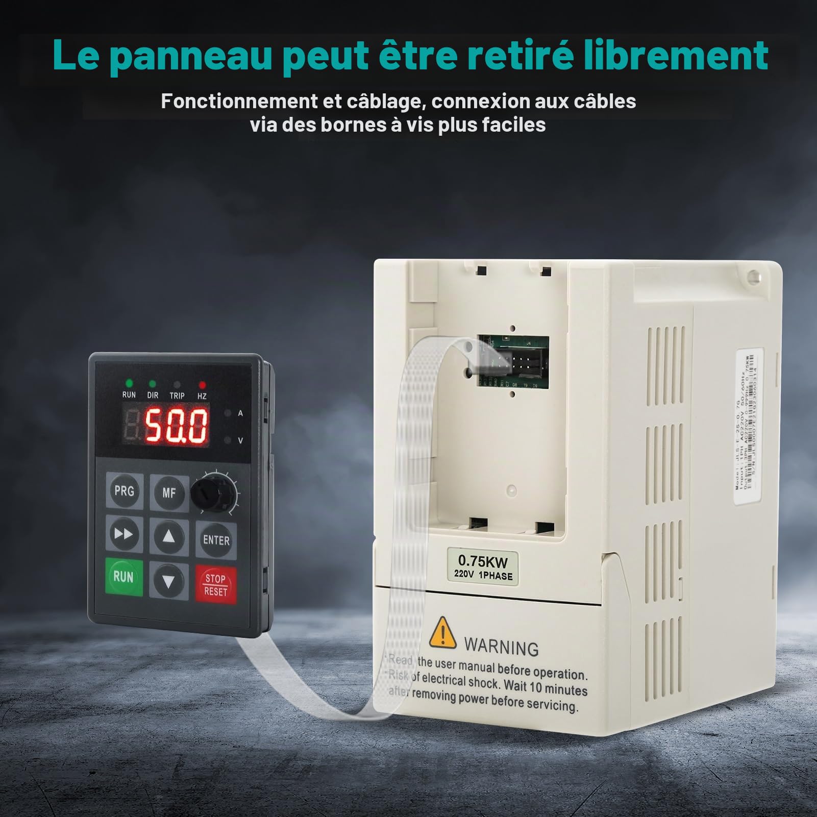 Jadeshay Transformateur Triphasé à Monophasé Variateur de Fréquence 220V Monophasé vers 220V Triphasé Convertisseur de Fréquence pour Moteur VFD pour 0.75 KW Contrôle de Vitesse de Moteur