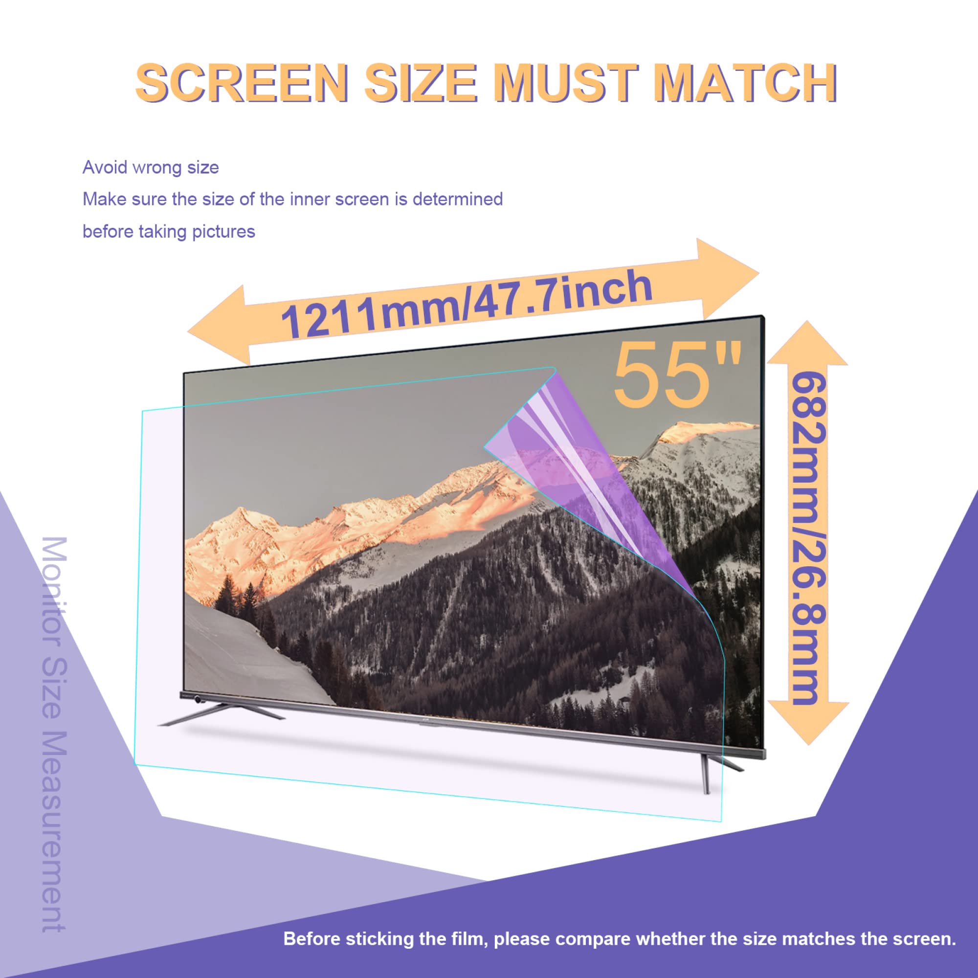 Protectores de Pantalla para televisores, de AntiBlue Light for Pantalla TV antideslumbrante for