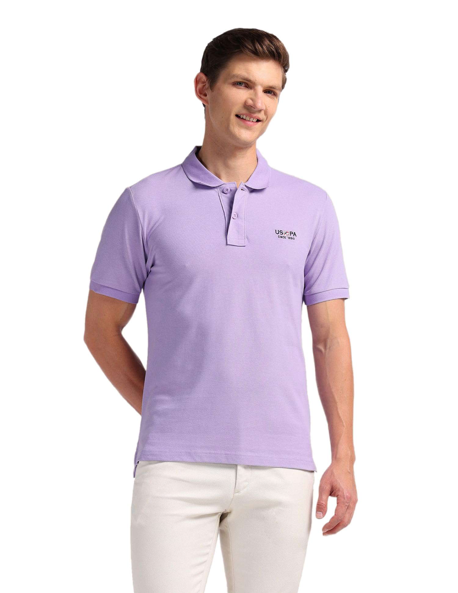 u.s. polo assn. Slim Fit Polo T-Shirt for Men- Ribbed Collar, Pique Knit - Half Sleeves Casual Mens Tshirt-picture-53