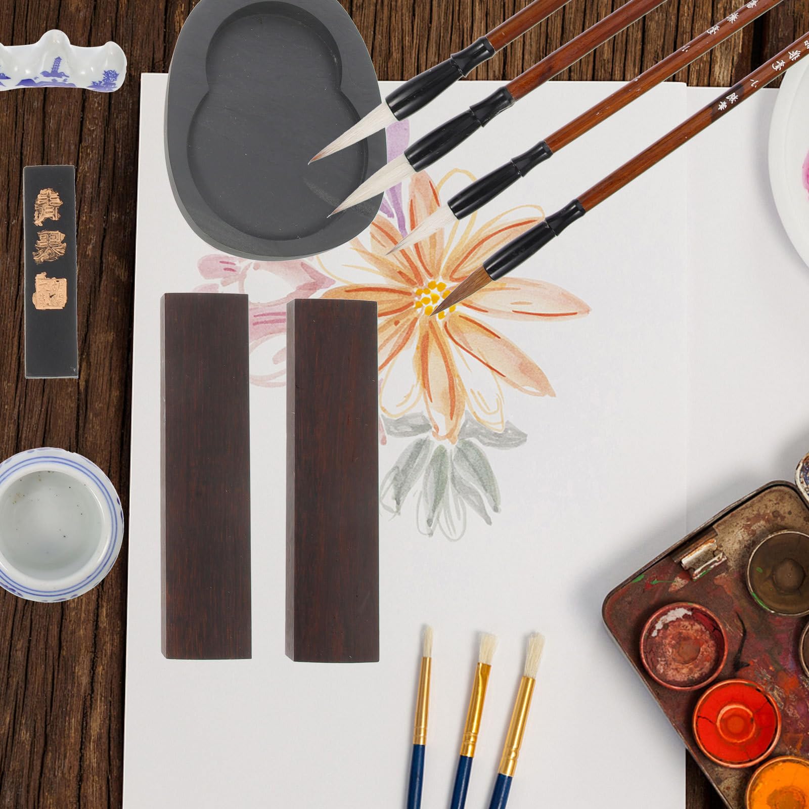 Healifty Pinceau D'entraînement à L'encre pour Calligraphie Élève en Bois