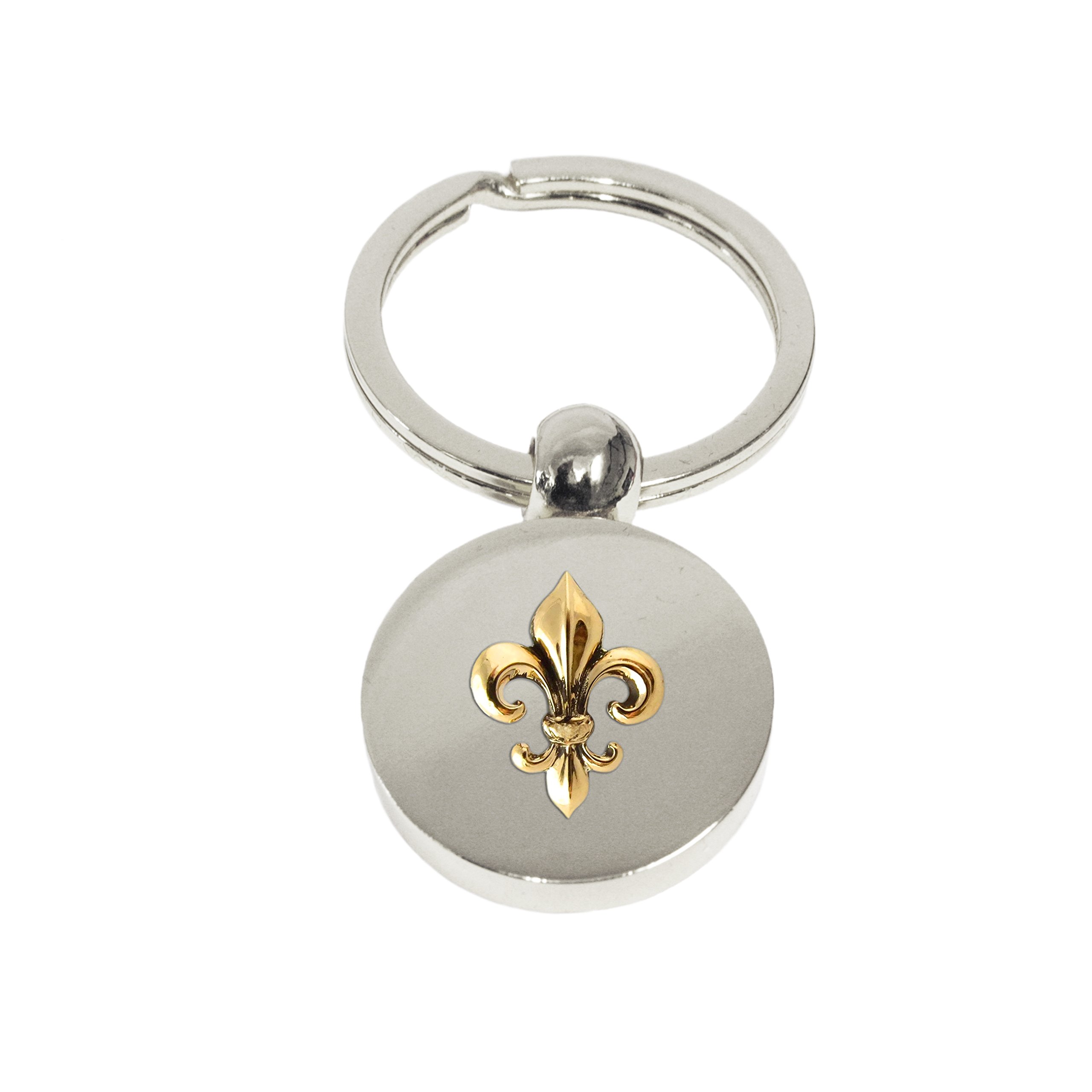 Knight Fleur De Lis Silver Keyring