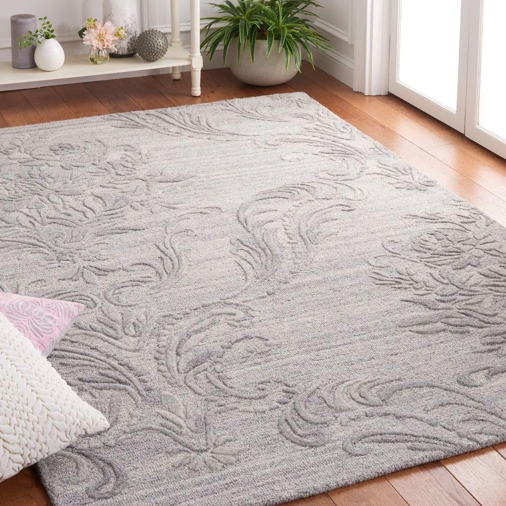 Premium Wool Rug Contemporary Modern Style Design – Soft Natural Woolen Fiber Floor Carpet for Living Room Size 6x9 Feet Color Multi
