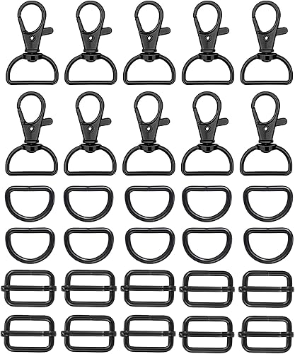 WAFJAMF Anillo de gancho a presión de metal con hebilla giratoria a granel y anillo en D no soldado, perfecto