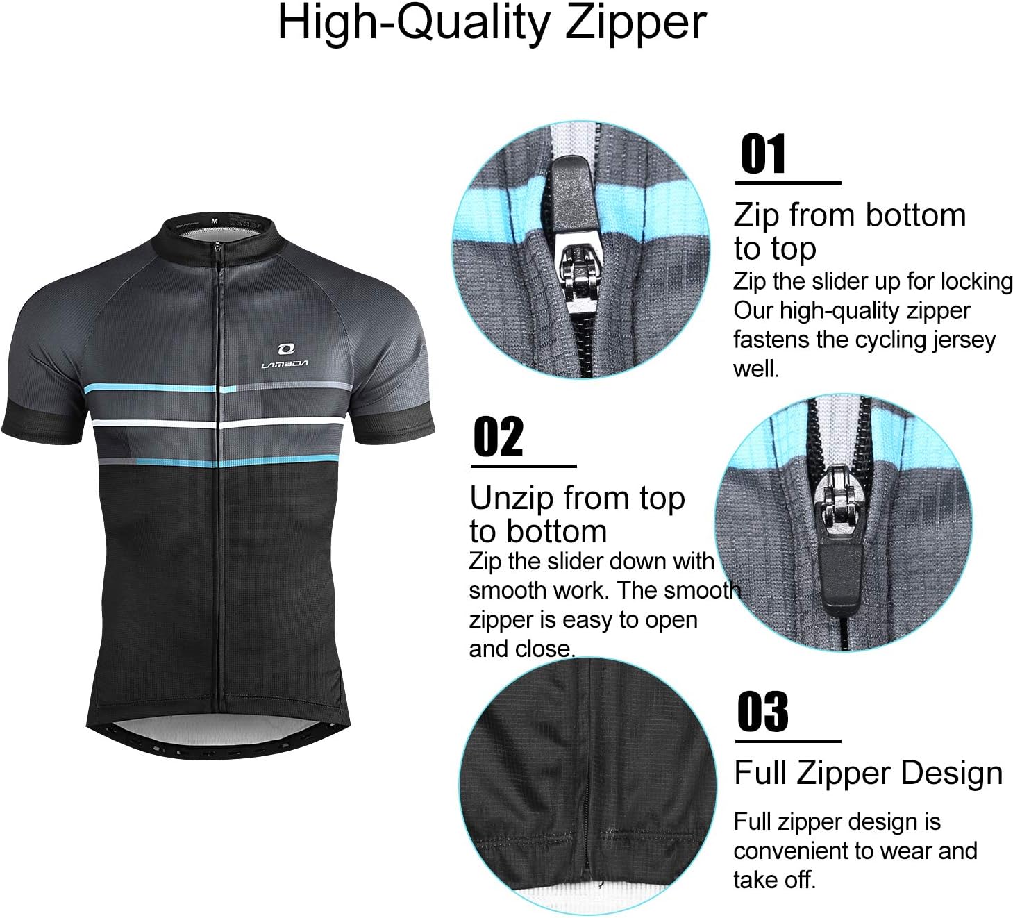 LAMEDA Men's Cycling Jersey Breathable Lightweight Bike Jersey Short Sleeve Quick Dry Moisture Wicking Biking Shirts - Image 4