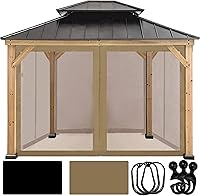 Vista 12 de CoastShade Malla Mosquitera de Repuesto Universal para Paredes Laterales Solamente para Toldo de Glorieta de 10' x 12