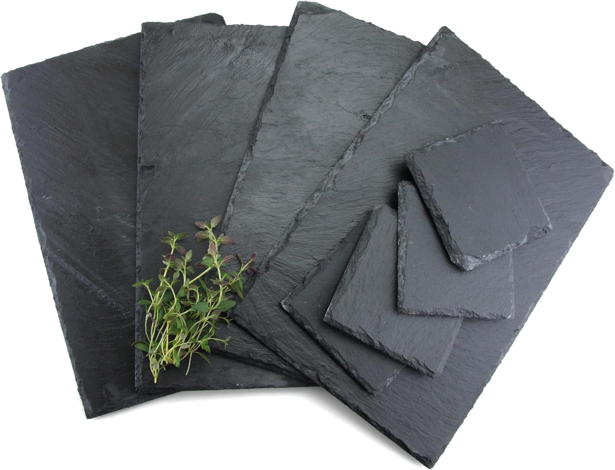 APOLLO THE HOUSEWARES BRAND Get Goods Set, Stone, Black, Placemats 30cm 20cm Coasters: Width Depth 10cm x Height 0.5cm approx, 1574