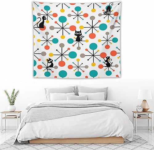 Miniatura 197 de Tapiz floral retro de los años 60 y 70, diseño hippie de primavera Groovy Flower Power Flower Boho para colgar en la pared, arte neutro para Hippie