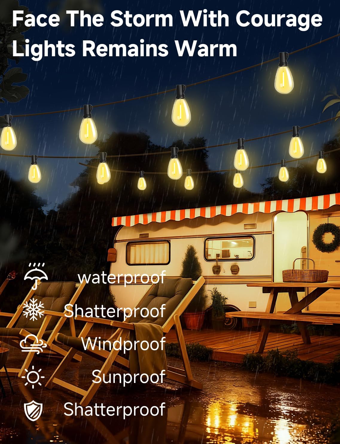 Likesky 130FT LED Outdoor String Lights with Remote Waterproof Patio Lights with Shatterproof S11 Bulbs, Dimmable Outside Hanging Light Connectable for Porch Backyard Yard Garden Decor 2700K 4 71Z931FHURL. AC SL1484
