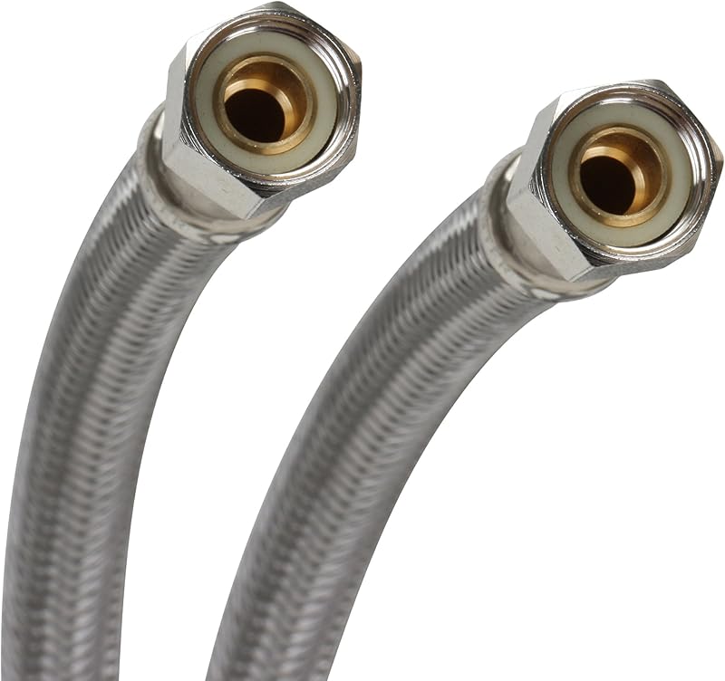 Fluidmaster B6F20 Faucet Connector, Braided Stainless Steel - 3/8 Female Compression Thread x 3/8 Female Compression Thread, 20-Inch Length