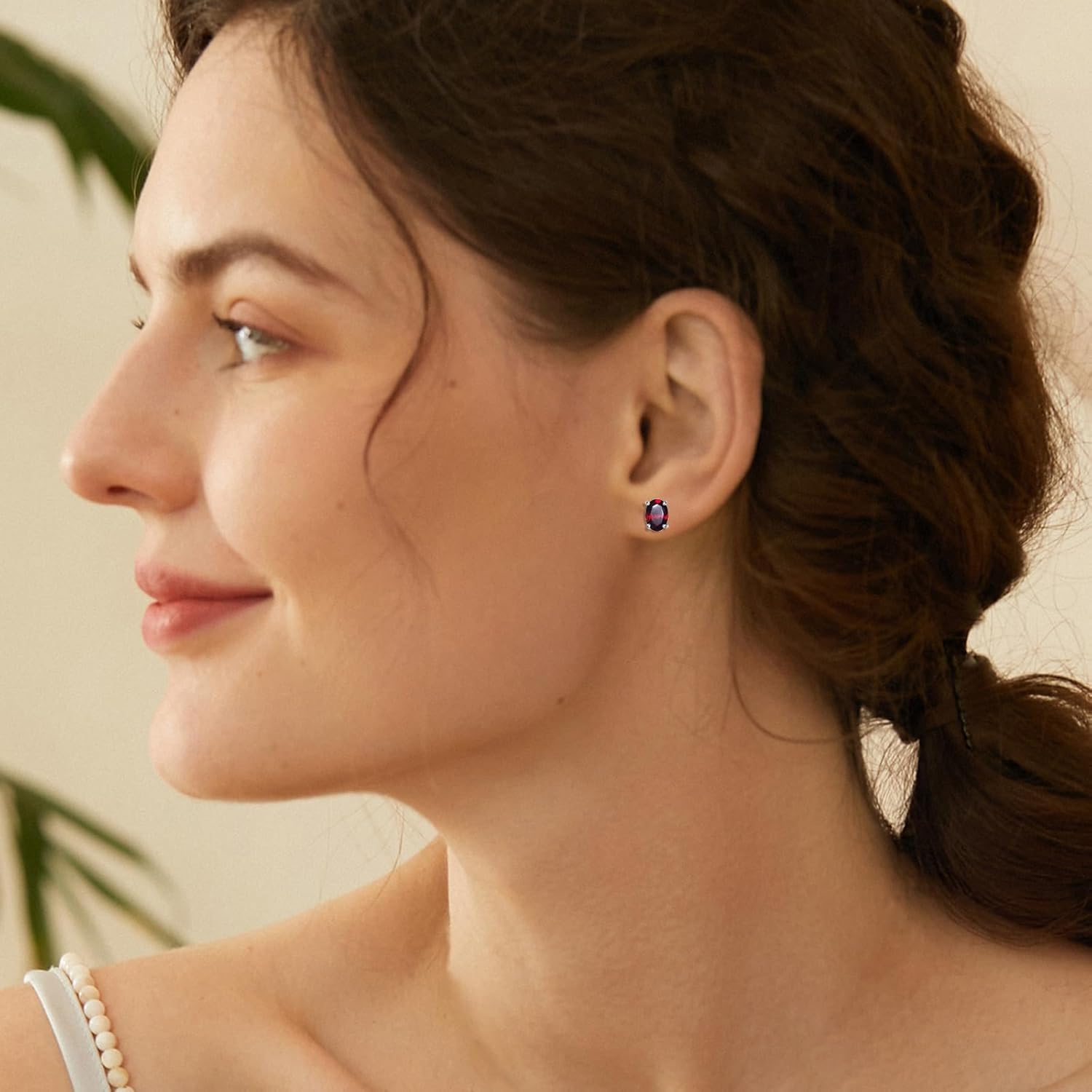 Natural Garnet/Amethyst/Peridot/Citrine/Sky Blue Topaz Gemstone Stud Earrings for Women, 925 Sterling Silver Birthstone Earrings hypoallergenic, Jewelry Gifts for Her Birthday