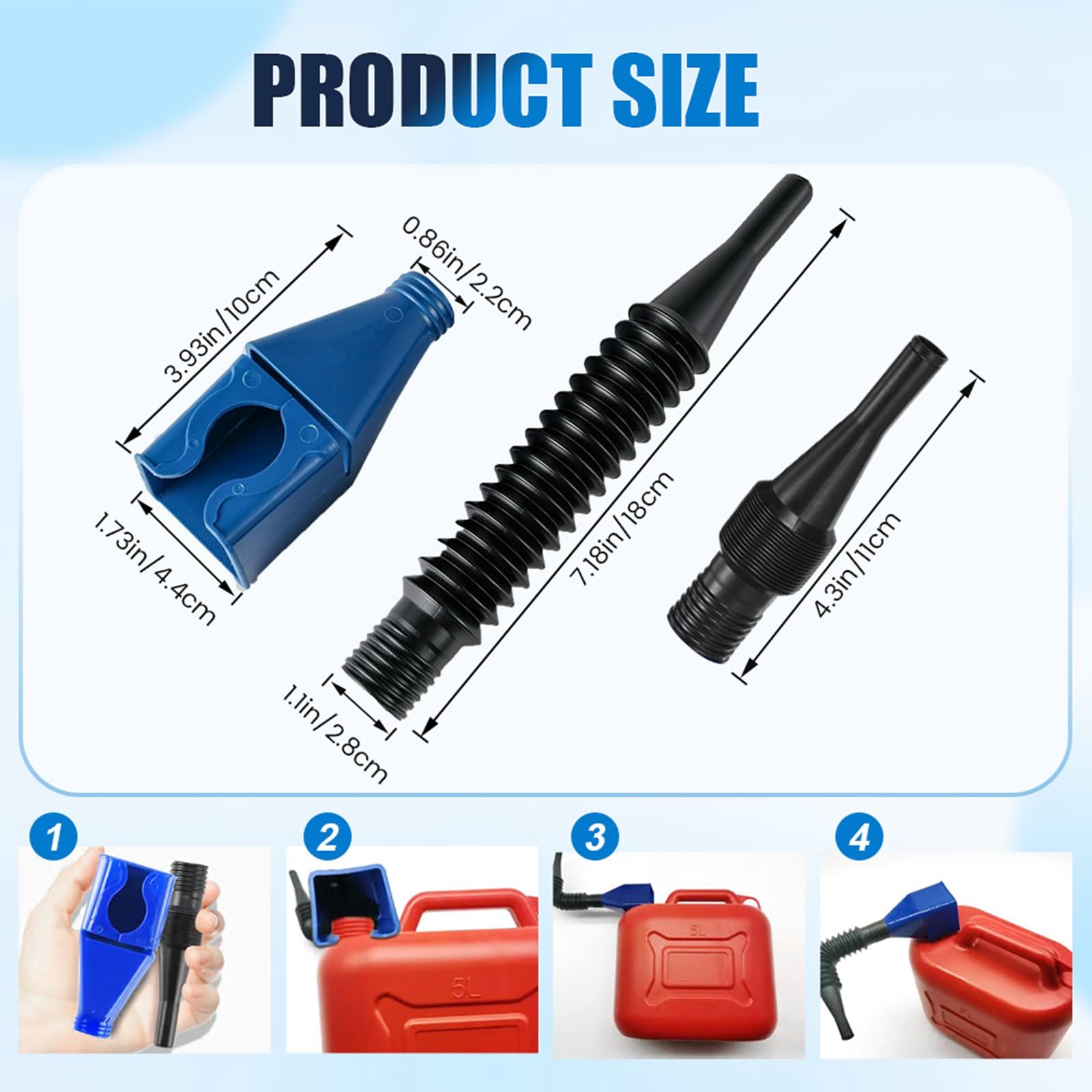 Household Folding Buckle Funnel, 2025 Upgrade Universal Buckle Plastic Oil Funnels for Automotive Use, Easy to Carry Wide Mouth Flexible Funnel for Car Motorcycle (Green 2pcs)