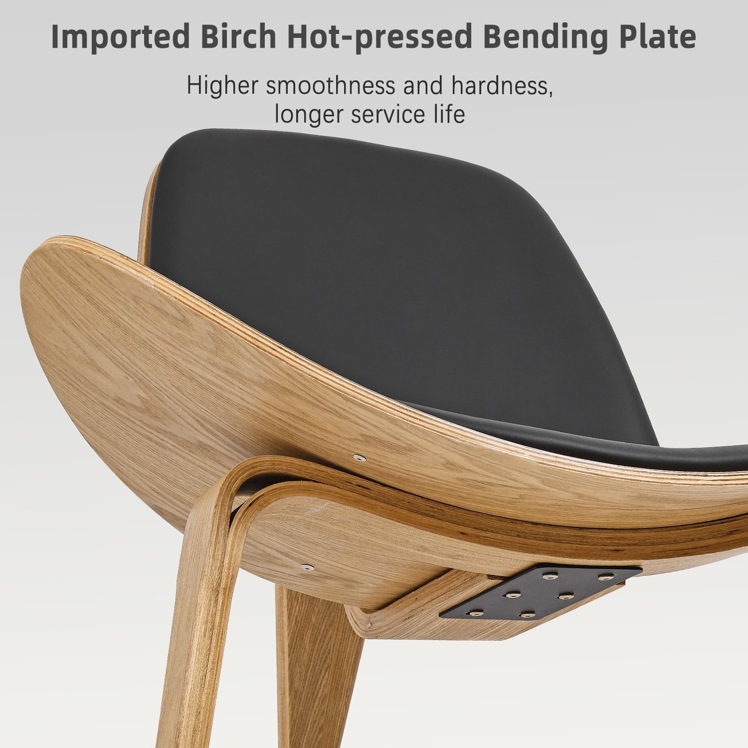 Amazon.com: Coeuove Hans Wegner Style Three-Legged Shell Chair Ash