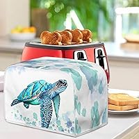 Vista 4 de Talayituse Cubierta de tostadora con estampado de tortuga de acuarela de 4 rebanadas, cubierta de horno para tostadora lavable, cubierta de cocina