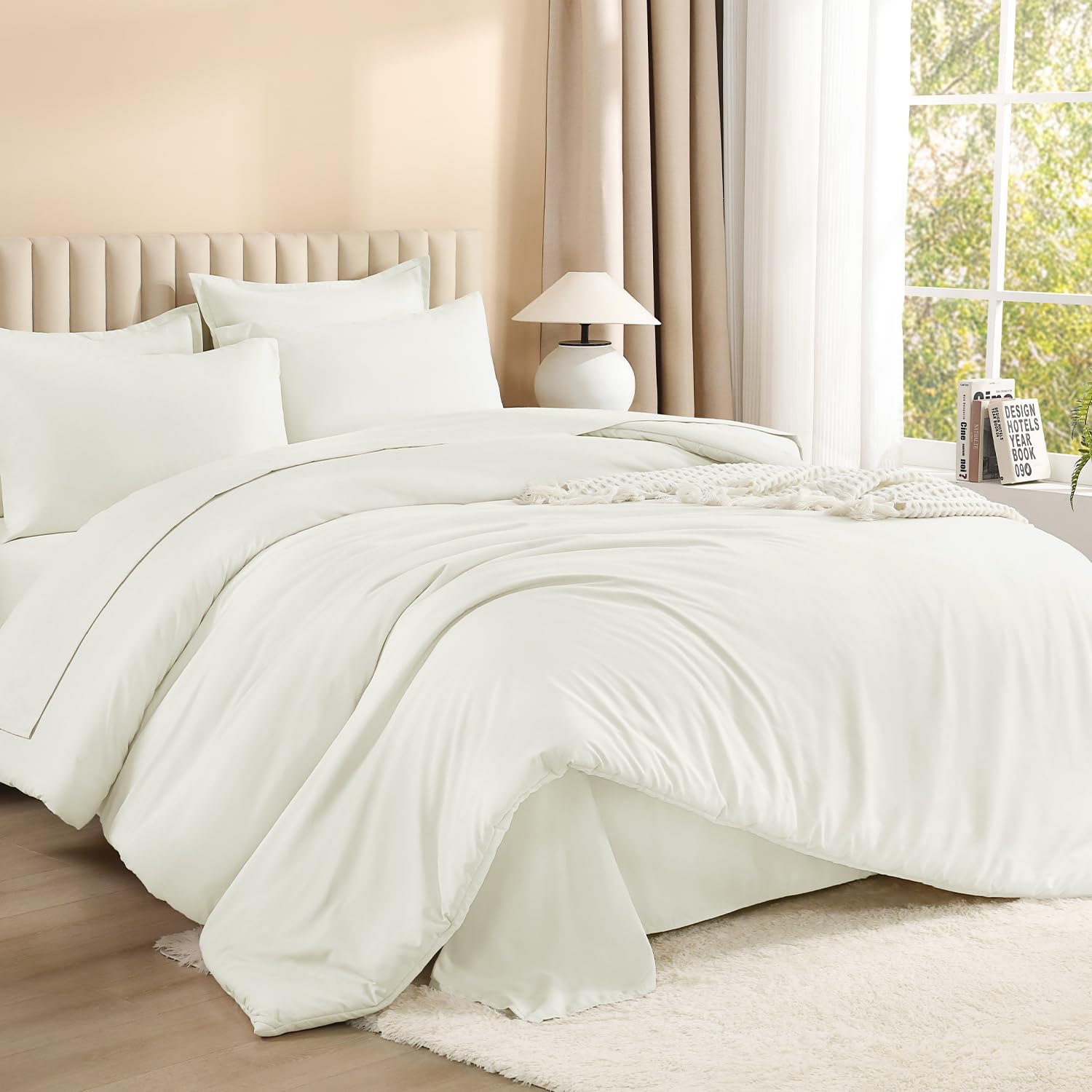 Amazon.com: Litanika Ivory Oversized King Comforter with Sheets