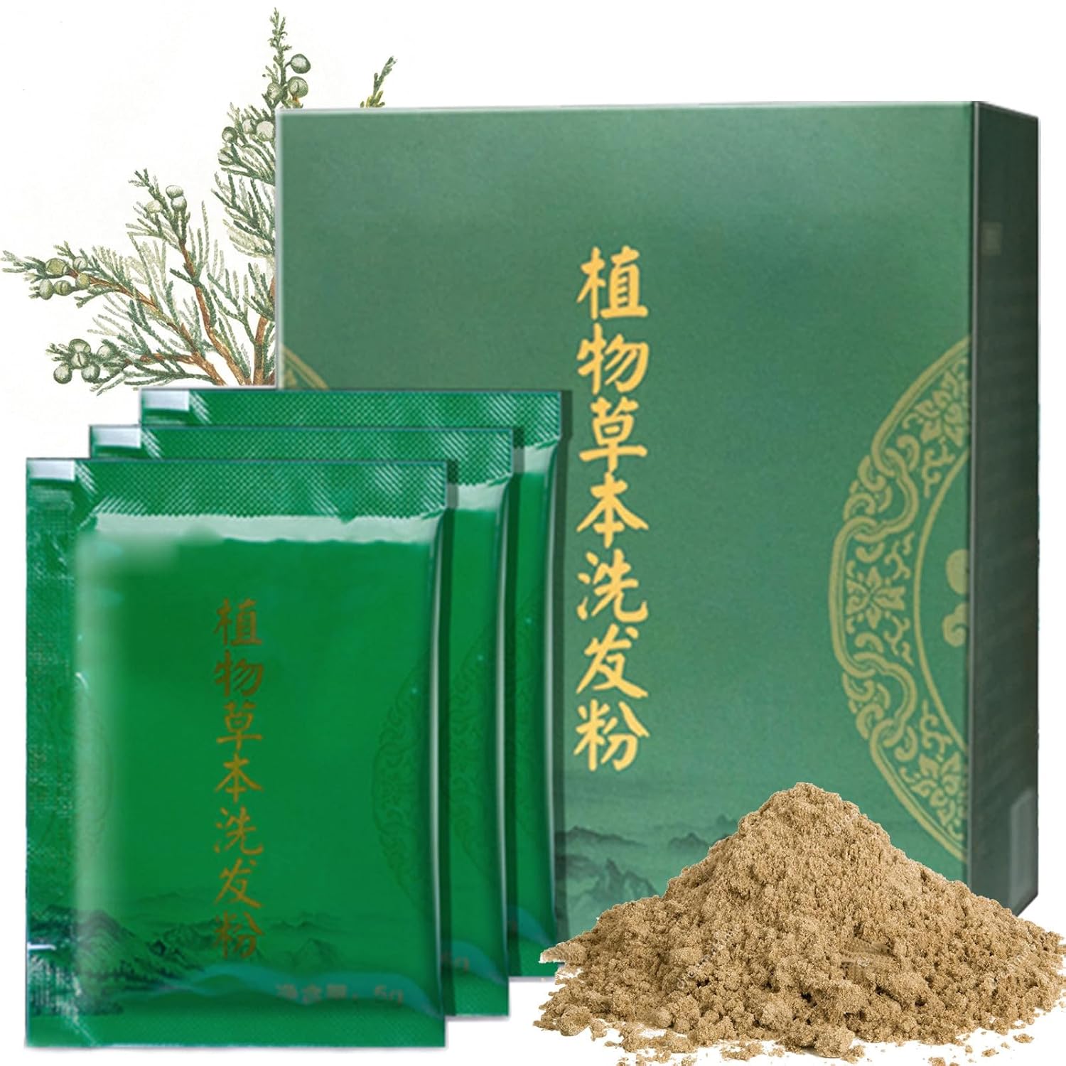 Botanical Herbal Hair Care Shampoo Powder, Chinese Herbal Extracts Hair Shampoo Powder, Smooths hair, Gentle Cleansing for Men and Women (2)