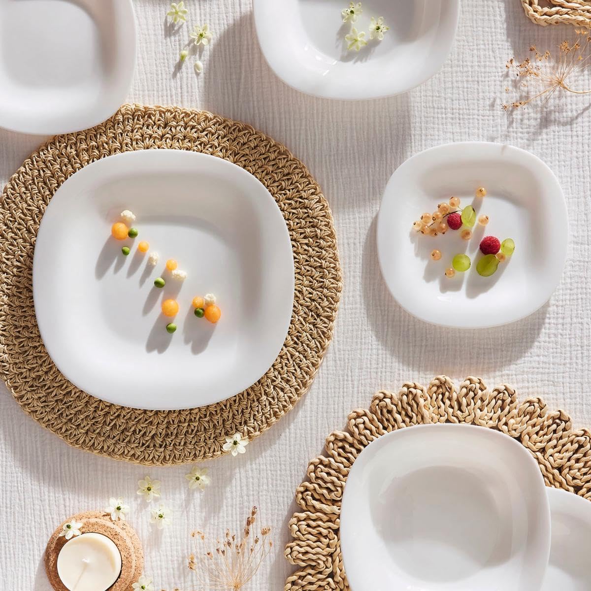 Luminarc Carine 19点セット　新品未使用　リュミナルク Amazon.com | Luminarc Carine White Opal Dinnerware Set 19 Pieces