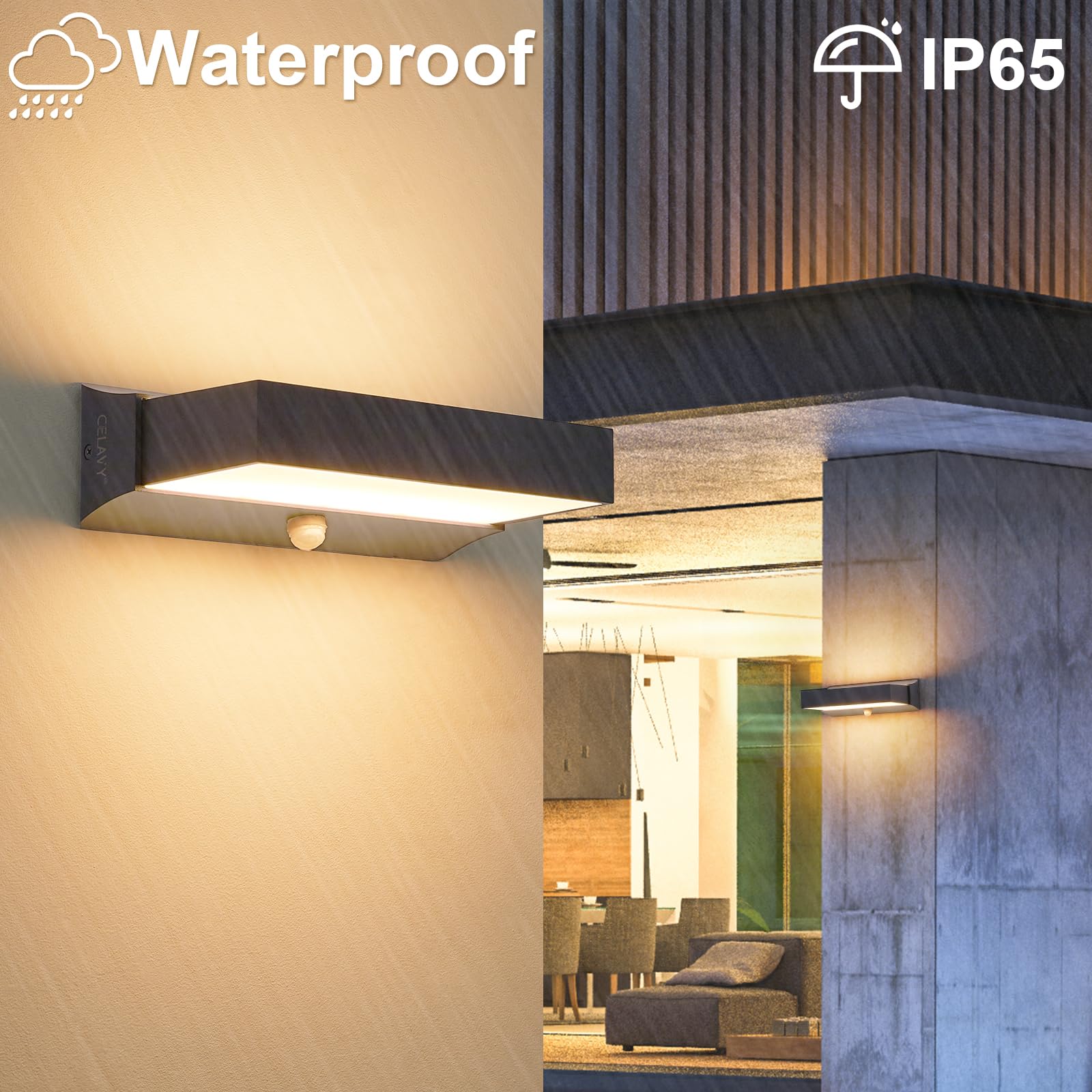 LED Außenlampe mit Bewegungsmelder - IP65 Up Down Wandleuchte Wandlampe aussen Anthrazit, Aussenlampe Außenleuchte Aussenleuchte Wand, Aussenbeleuchtung Außenbeleuchtung Hauswand Terrasse