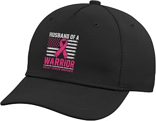 Husband of A Warrior Breast Cancer Awareness US Flag Adjustable Baseball Hat