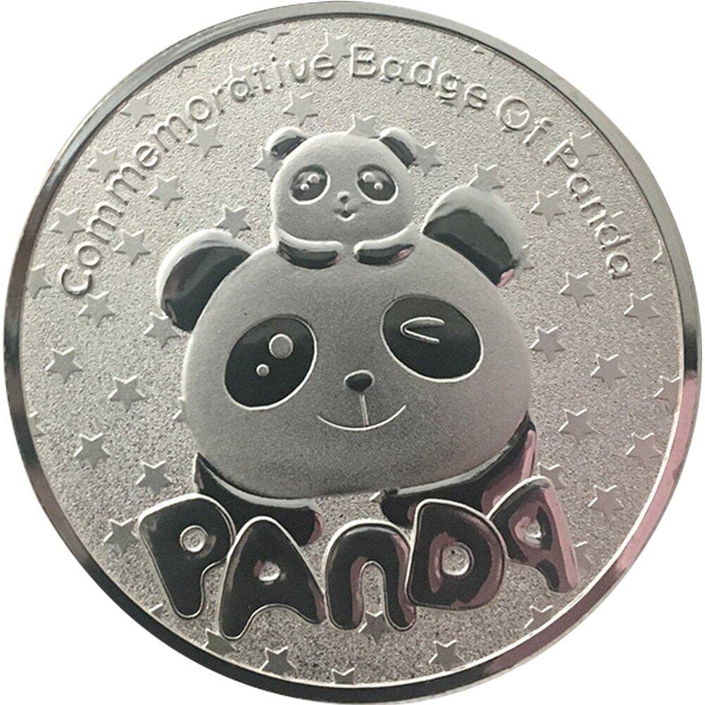 Ericetion Chinese Embossed Panda Commemorative Coin - Traditional Lucky Gold/silver Foil Collectible Gift with Protective Art