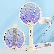 COSTAR Mosquito Bat with UV Light, Foldable Mosquito Racket Rechargeable, 2 in 1 Auto Mosquito Killer with Charging Base Stand, Electric Fly Swatter, Lithium-ion Battery
