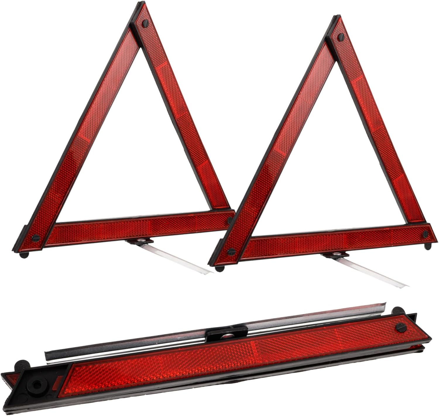 3pcs Extra Reflective Stripes Warning Triangle Car Emergency Road Sign Reflective Triangle Frame for Highway Safety