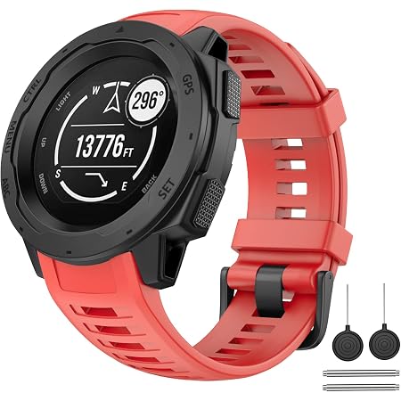 Amazon.com: Garmin Instinct - Correa de repuesto - Rojo llama : Electrónica