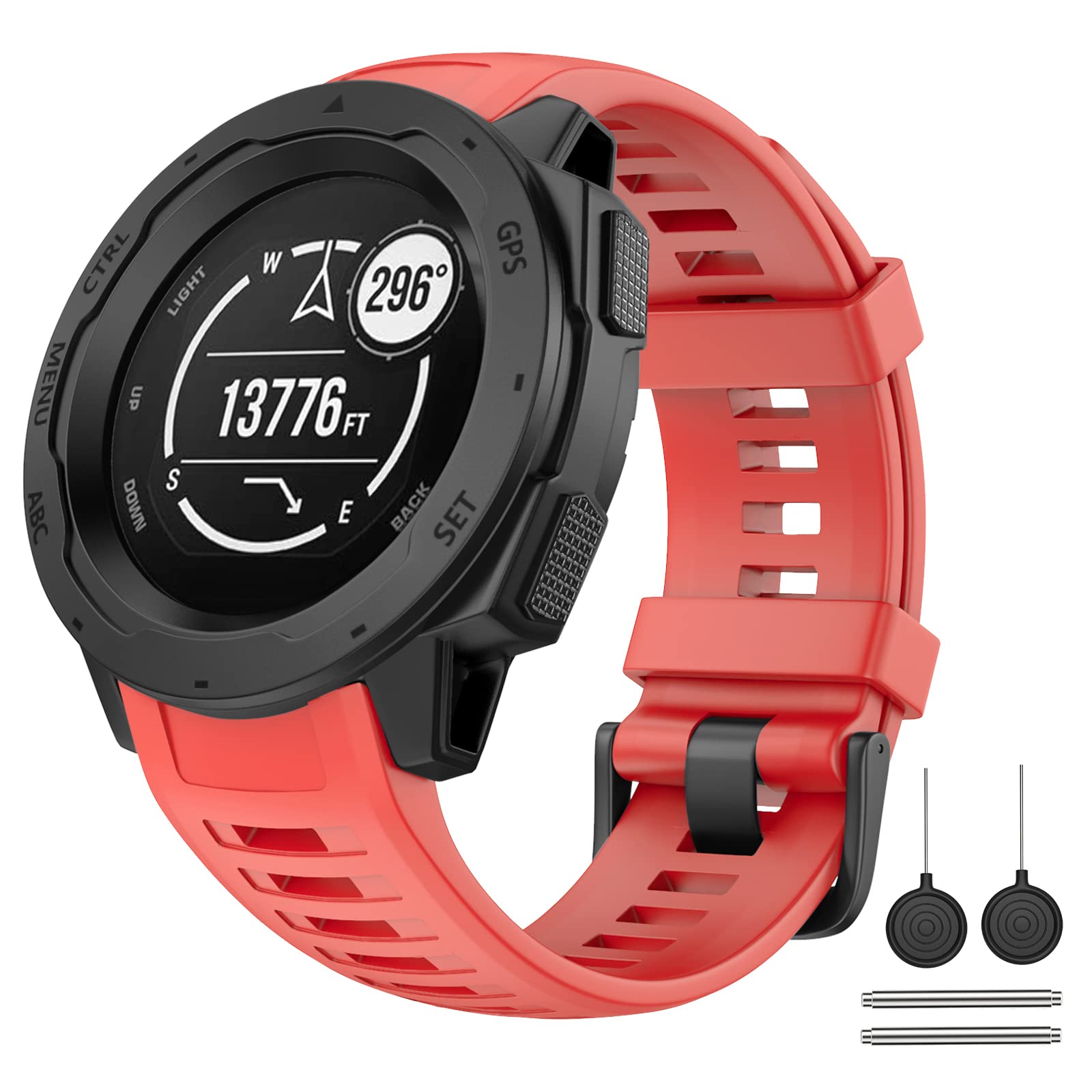 OVERSTEP kompatibel mit Garmin Instinct Band, weiches Silikon-Ersatzarmband kompatibel mit Garmin Instinct/Solar/Tactical/Instinct 2