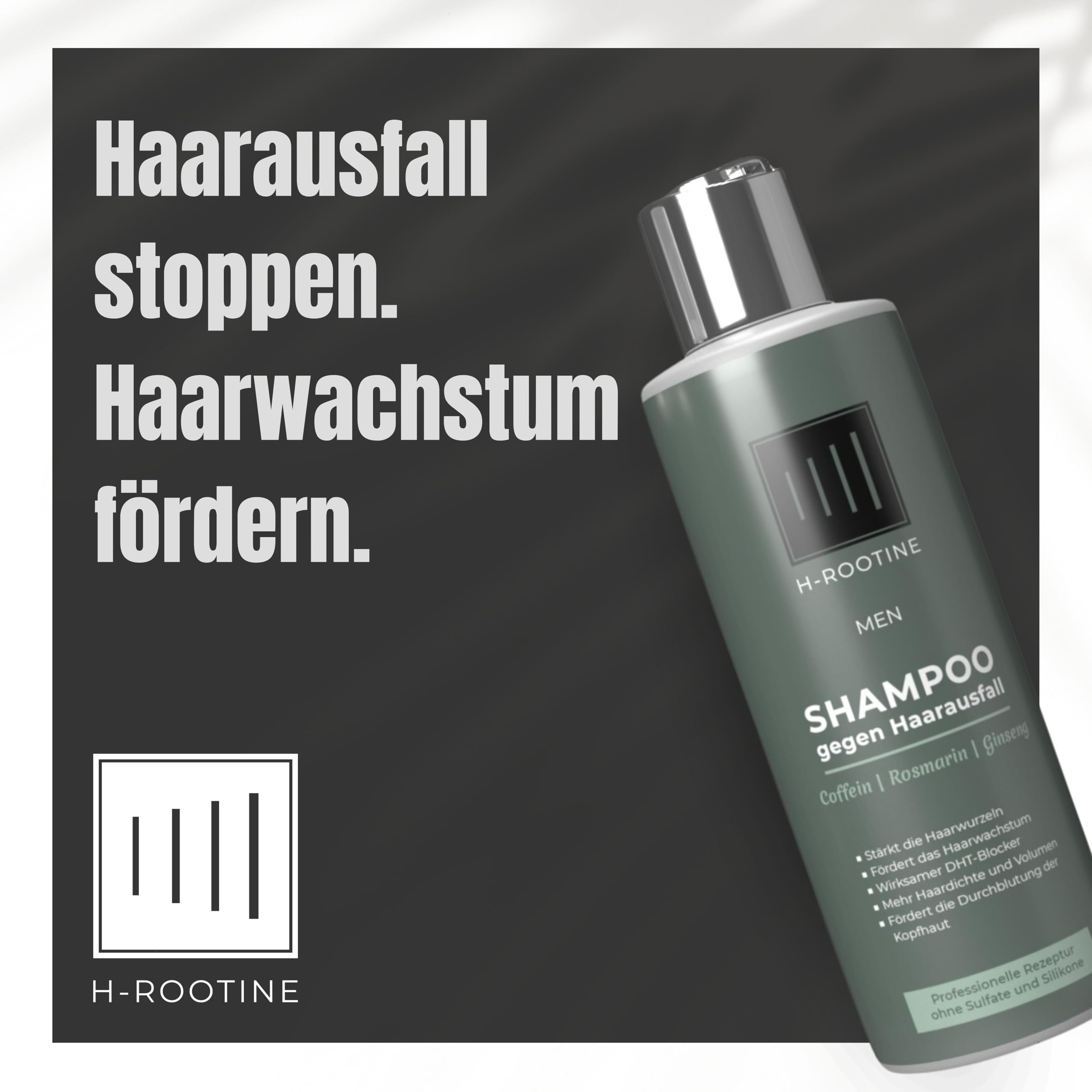 Coffein-Shampoo gegen Haarausfall* für Männer (200ml) • Anti-Haarausfall* Shampoo mit Coffein, Rosmarin & Ginseng • Fördert Haarwachstum & pflegt die Kopfhaut