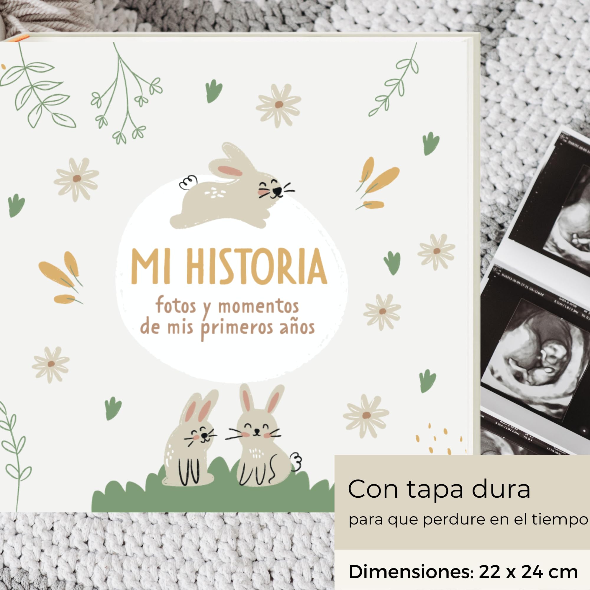 HUBORNS – Libro de recuerdos del bebé desde el nacimiento hasta los 5 años, álbum de fotos y diario para anotar momentos especiales, regalo ideal para padres primerizos y baby shower — view 4