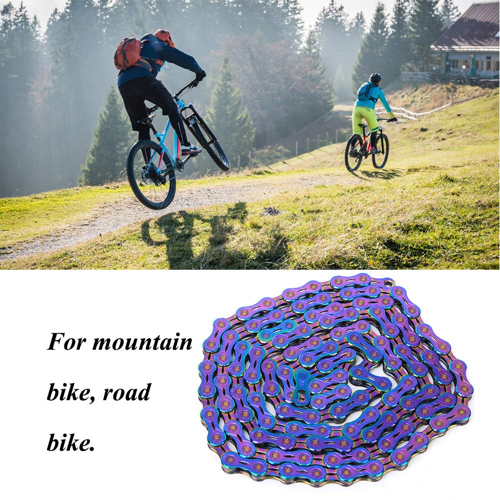 Catena per Bici a velocità Variabile, Catena per Bicicletta, a velocità in Acciaio con Rivestimento in Nitruro di Titanio, Ideale per Bici da Montagna e da Strada, 9 10 11 12 Opzioni di